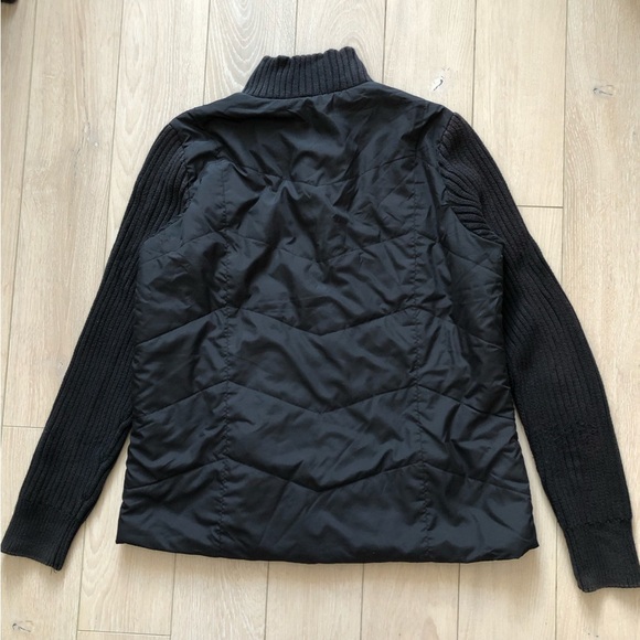 Denver Hayes Running Puffer Jacket with Ribbed Sleeves in Black Size L - Picture 2 of 12